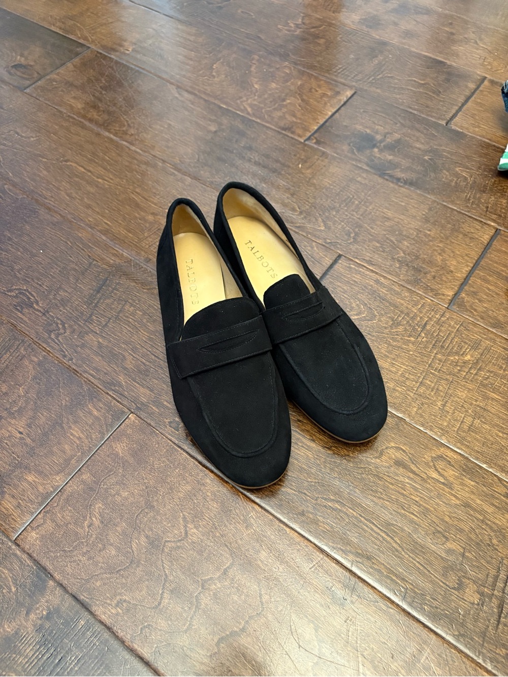 Talbots Black Suede Penny Loafers